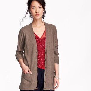 Old Navy button front long line cardigan mushroom beige Size S